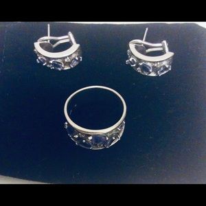 Sterling Silver and Amethyst Earring and Ring set